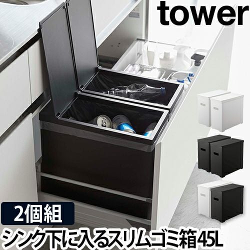 山崎実業 蓋付きゴミ箱 ゴミ箱 ダストボックス 小さい 袋止め 分別