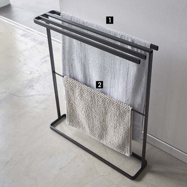 バスタオル掛け：4枚分　バスマット掛け：1枚分