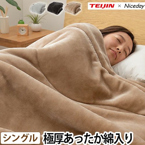帝人×ナイスデイ 極厚であったかいTEIJINの縦型わた入りの毛布 S