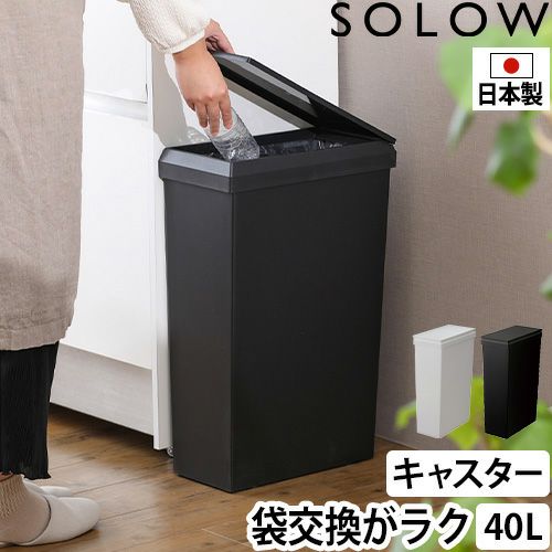 SOLOW ごみ箱 45L 両開き ブラック ソロウ SOLOW(ソロウ) ゴミ箱 45L | リス公式オンラインショップ