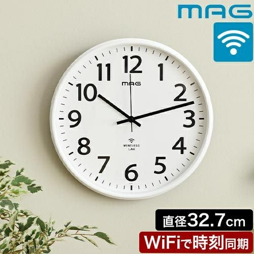 ノア精密 マグ 掛け時計 正確 無線LANアナログ掛時計 シグナルキーパー