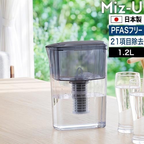 Fixhyte ポット型浄水器 クリア/グレー　水素水ヨサ Fixhyte ポット型浄水器 クリア/グレー 水素水ヨサ Fixhyte ポット型